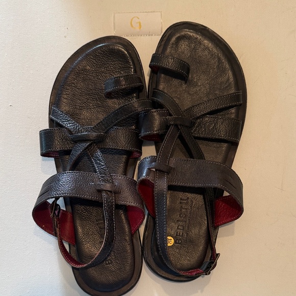 Bed Stu Black Leather Strappy Sandals - Picture 3 of 4